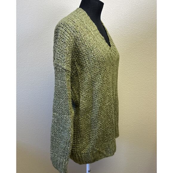 C.T. Plage Melange Women’s Thick Knit Sweater Wool Blend V-neck Classic Staple - Picture 6 of 13